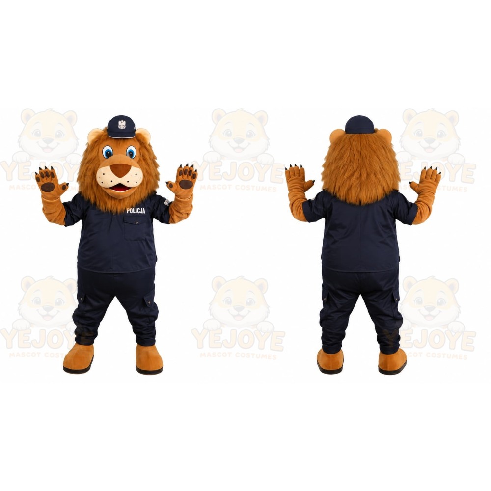 Orange Lion Mascot Costume with Custom Logo