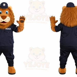 Orange Lion Mascot Costume with Custom Logo