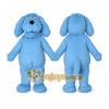 Blue Dog Mascot Costume with Custom Logo