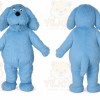 Blue Dog Mascot Costume with Custom Logo
