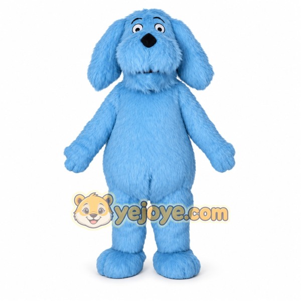 Blue Dog Mascot Costume with Custom Logo Blue Dog Mascot Costume with Custom Logo