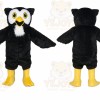 Black Owl Mascot Costume with Custom Logo