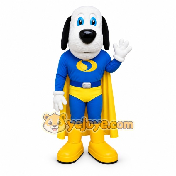 Blue Superhero Mascot Costume with Custom Logo Blue Superhero Mascot Costume with Custom Logo