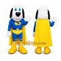 Blue Superhero Mascot Costume with Custom Logo