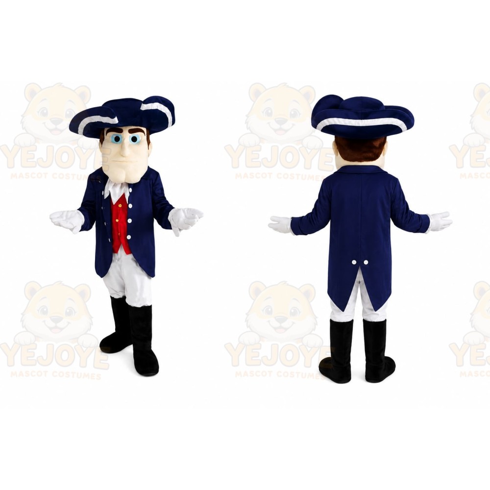 Blue Roman Warrior Mascot Costume with Custom Logo