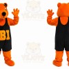 Orange Bear Mascot Costume with Custom Logo