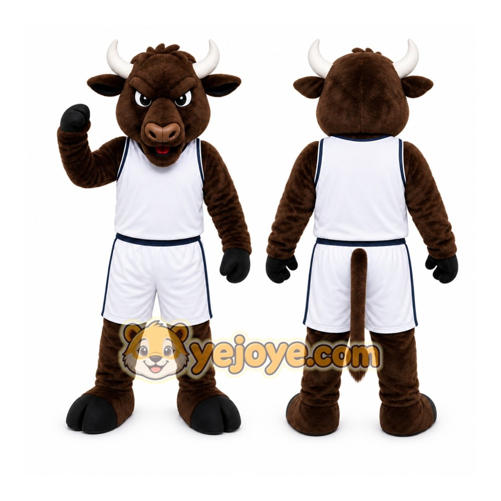 Brown Bull Mascot Costume with Custom Logo Brown Bull Mascot Costume with Custom Logo