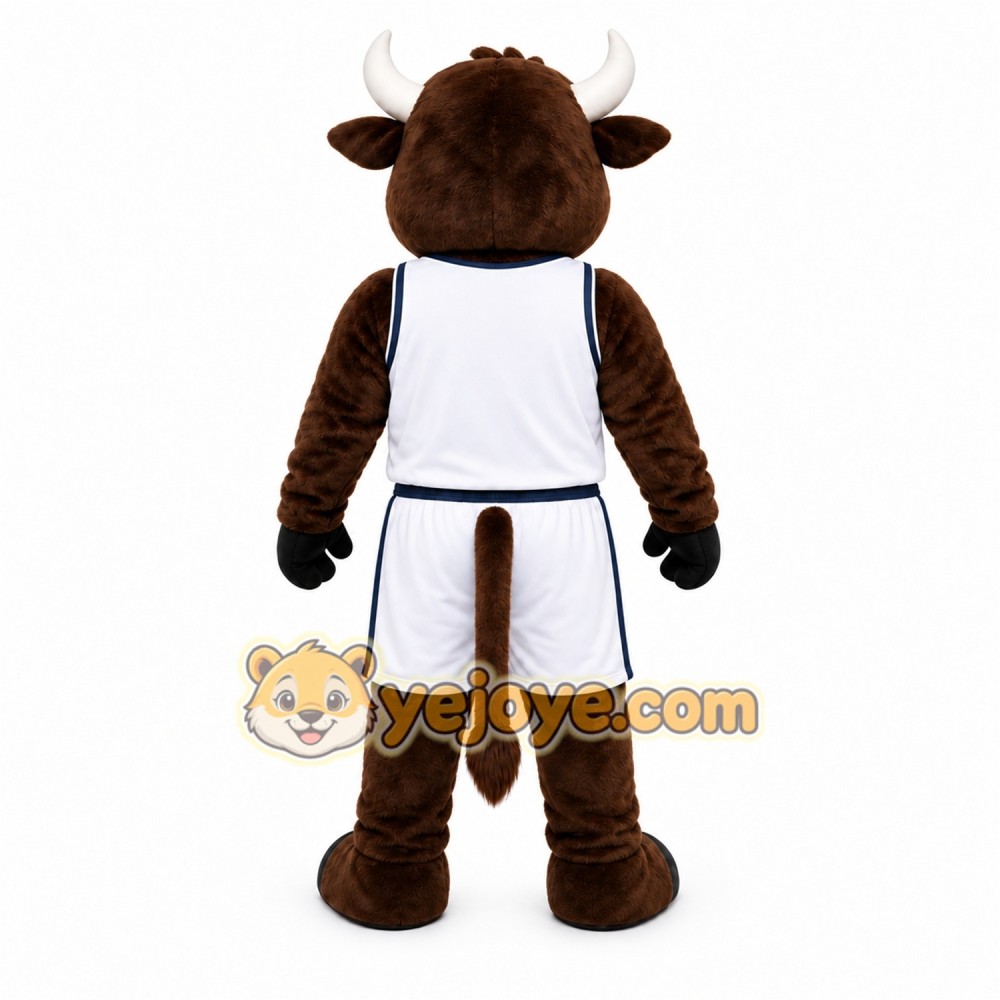 Brown Bull Mascot Costume with Custom Logo Brown Bull Mascot Costume with Custom Logo
