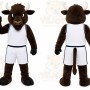 Brown Bull Mascot Costume with Custom Logo