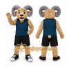 Tan Ram Mascot Costume with Custom Logo Tan Ram Mascot Costume with Custom Logo