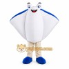 White Stingray Mascot Costume with Custom Logo White Stingray Mascot Costume with Custom Logo