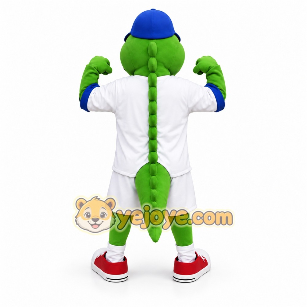 Green Alligator Mascot Costume with Custom Logo Green Alligator Mascot Costume with Custom Logo