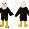 Black Eagle Mascot Costume with Custom Logo