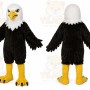 Black Eagle Mascot Costume with Custom Logo