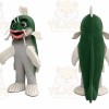 Green Fish Mascot Costume with Custom Logo