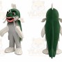 Green Fish Mascot Costume with Custom Logo