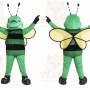 Green Bee Mascot Costume with Custom Logo