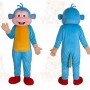 Blue Monkey Mascot Costume with Custom Logo