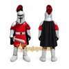 Red Knight Mascot Costume with Custom Logo