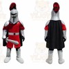 Red Knight Mascot Costume with Custom Logo