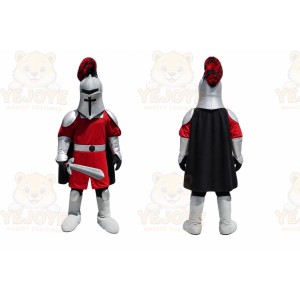 Red Knight Mascot Costume with Custom Logo