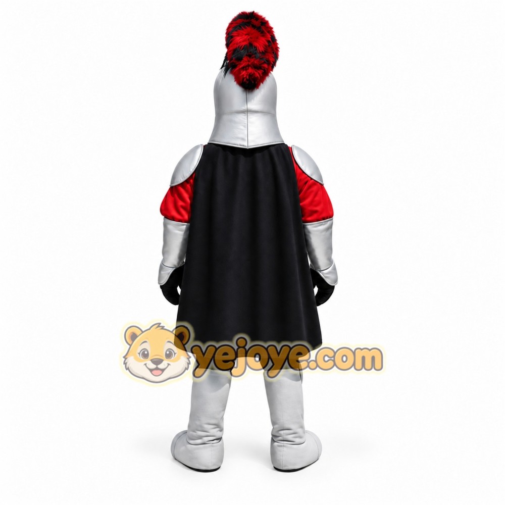 Red Knight Mascot Costume with Custom Logo