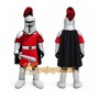 Red Knight Mascot Costume with Custom Logo