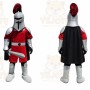 Red Knight Mascot Costume with Custom Logo