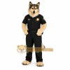 Black Wolf Mascot Costume with Custom Logo Black Wolf Mascot Costume with Custom Logo