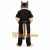 Black Wolf Mascot Costume with Custom Logo Black Wolf Mascot Costume with Custom Logo