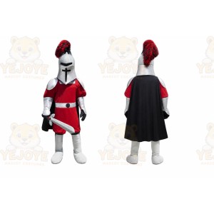 Red Knight Mascot Costume with Custom Logo