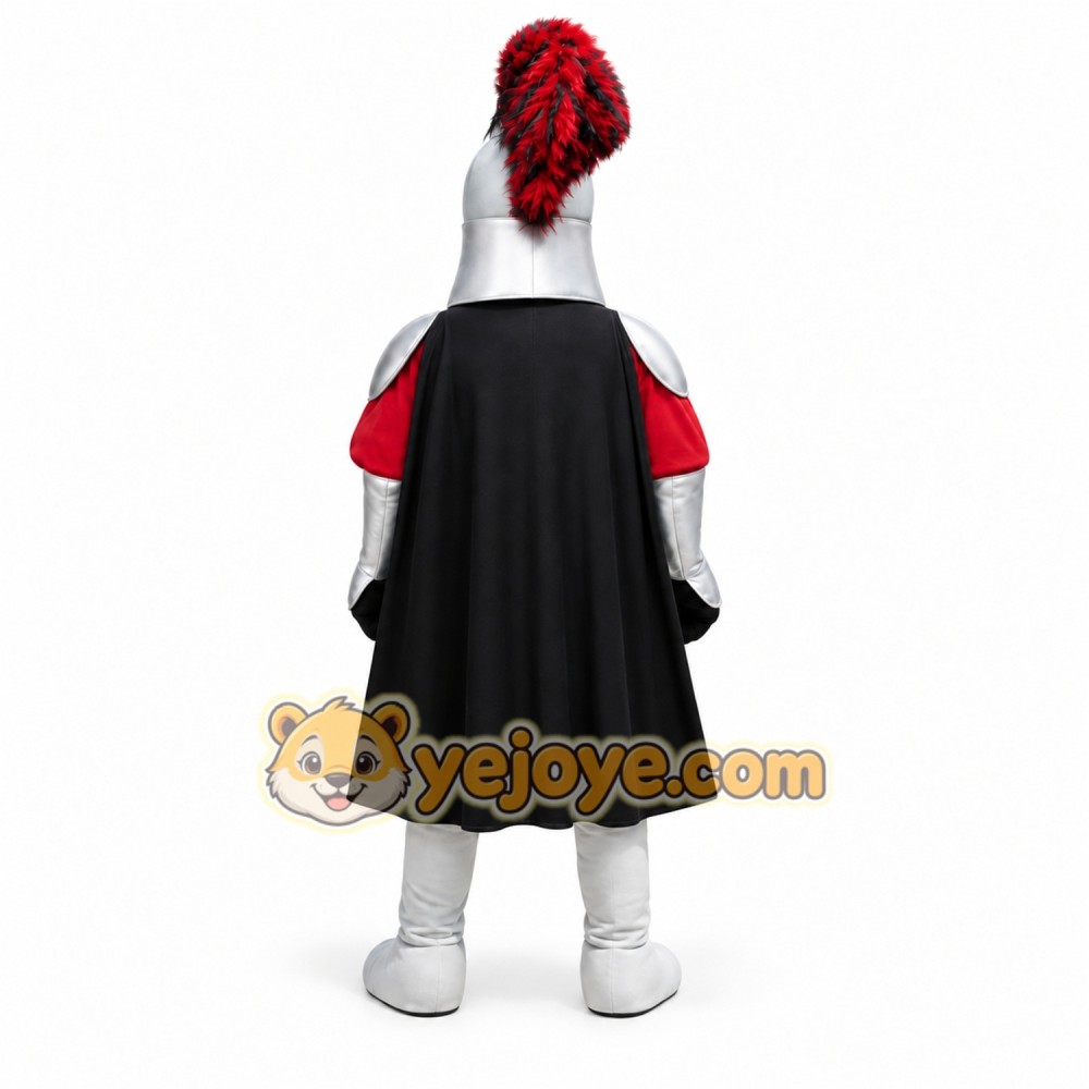Red Knight Mascot Costume with Custom Logo