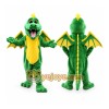 Green Dragon Mascot Costume with Custom Logo