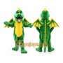 Green Dragon Mascot Costume with Custom Logo