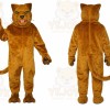 Brown Cougar Mascot Costume with Custom Logo