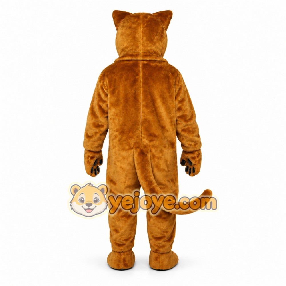 Brown Cougar Mascot Costume with Custom Logo Brown Cougar Mascot Costume with Custom Logo