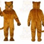 Brown Cougar Mascot Costume with Custom Logo