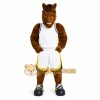 Brown Horse Mascot Costume with Custom Logo