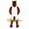 Brown Horse Mascot Costume with Custom Logo
