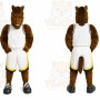 Brown Horse Mascot Costume with Custom Logo