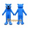 Blue Cougar Mascot Costume with Custom Logo Blue Cougar Mascot Costume with Custom Logo