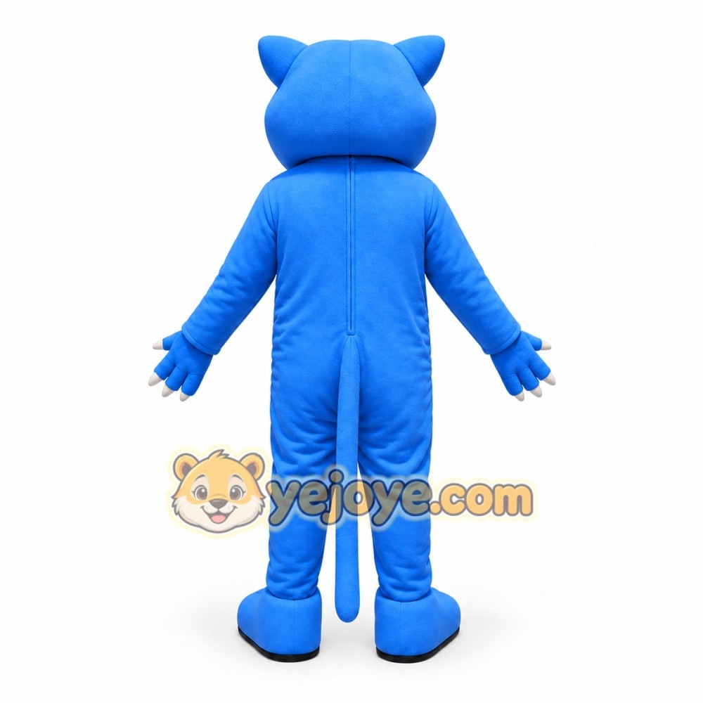 Blue Cougar Mascot Costume with Custom Logo Blue Cougar Mascot Costume with Custom Logo