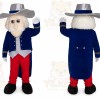 Blue Roman Warrior Mascot Costume with Custom Logo