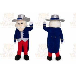 Blue Roman Warrior Mascot Costume with Custom Logo