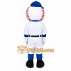 White Baseball Player Mascot Costume with Custom Logo White Baseball Player Mascot Costume with Custom Logo