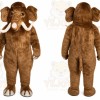 Brown Elephant Mascot Costume with Custom Logo