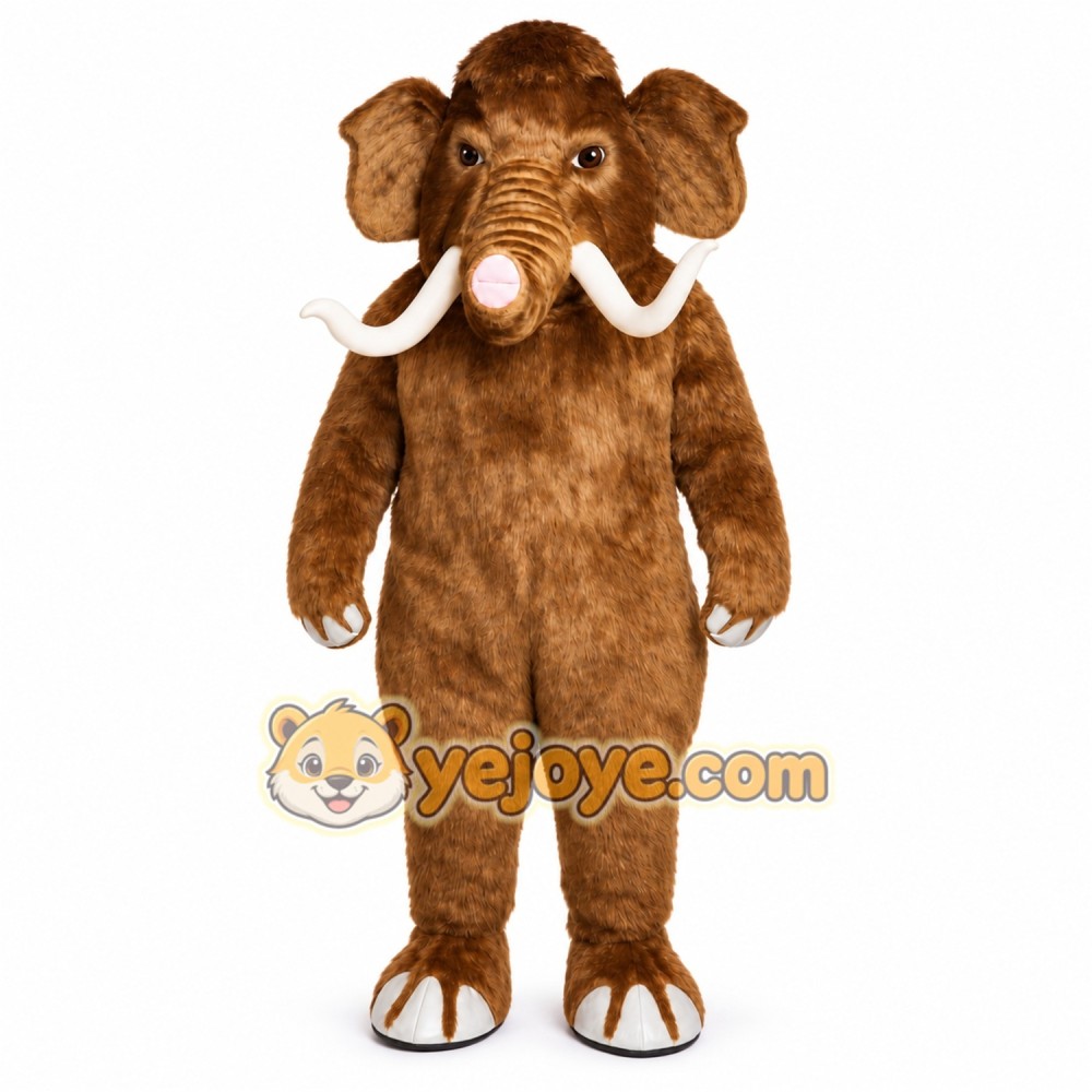 Brown Elephant Mascot Costume with Custom Logo Brown Elephant Mascot Costume with Custom Logo