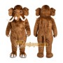 Brown Elephant Mascot Costume with Custom Logo