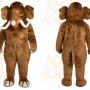 Brown Elephant Mascot Costume with Custom Logo