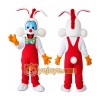 Red Rabbit Mascot Costume with Custom Logo Red Rabbit Mascot Costume with Custom Logo